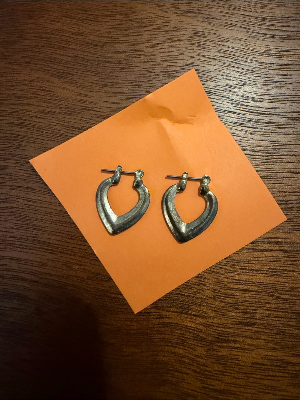 Silver Heart Hoop Earrings